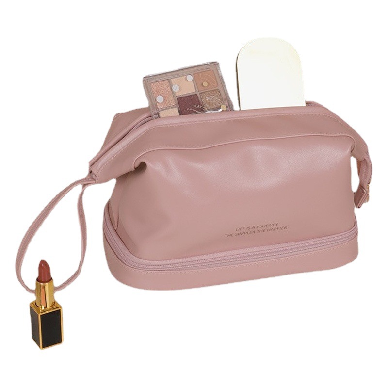 En stock bolsa de cosméticos en la nube transfronteriza de alta apariencia de gran capacidad simple portátil de viaje de doble capa bolsa de almacenamiento portátil