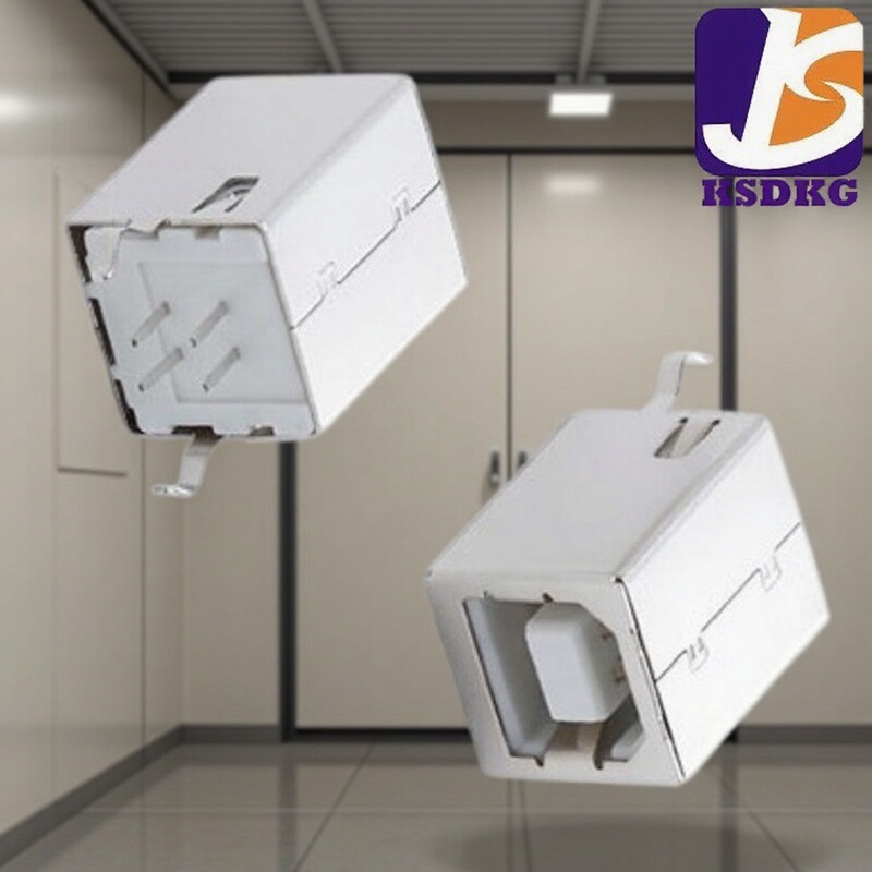 Factory supply USB 2.0 female base B female 180 degree straight foot vertical straight plug curved foot printer socket