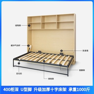 侧翻隐形床壁挂式藏墙折叠下翻板床衣柜一体上翻墨菲床五金-阿里巴巴
