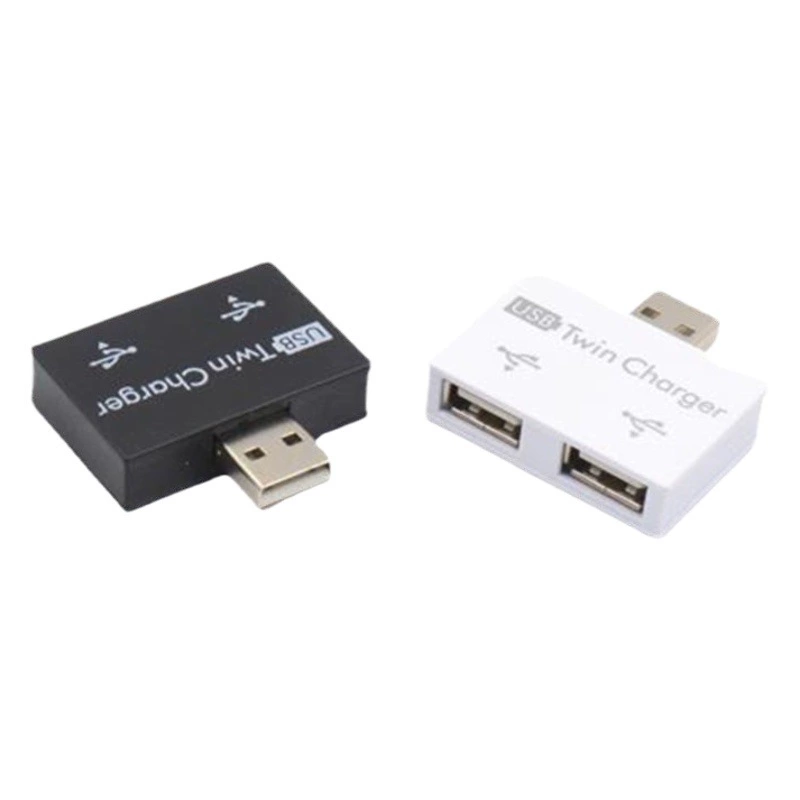 USB-хаб с двумя портами для зарядки, многопортовый, подходит для iPad и других устройств, док-станция для USB-накопителей «один к двум» с блоком питания.