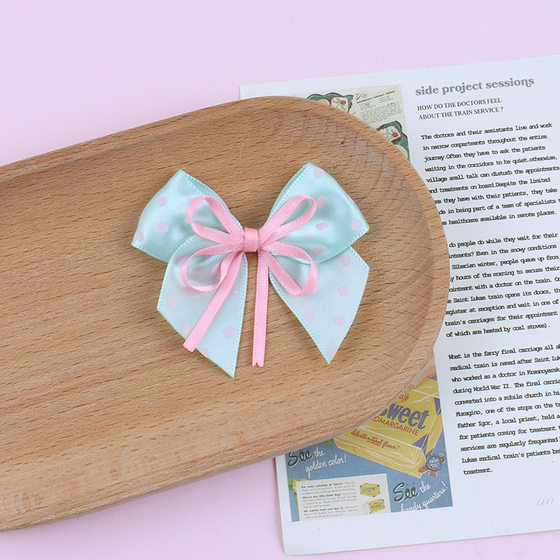 Love Bow Ribbon DIY Polyester Bow Jewelry 6*7cm Mixed Color Handmade Textile Accessories Bag Ribbon