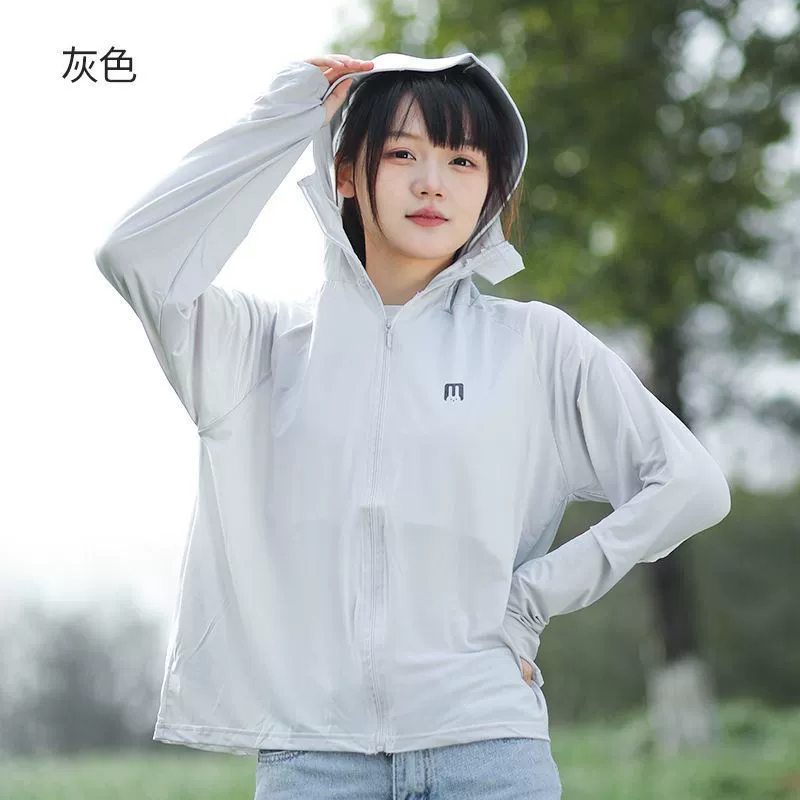 Летняя женская легкая солнцезащитная одежда с длинными рукавами и кроликом, ледяной шелк, защита от солнца, УФ-защита, новая солнцезащитная куртка для женщин