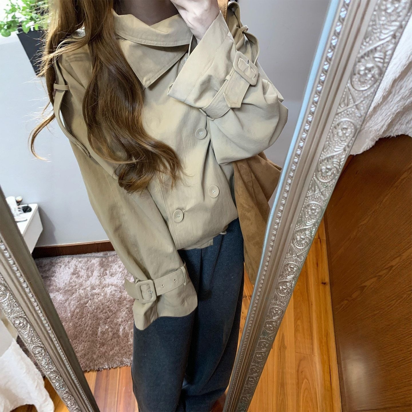 休闲风卡其色风衣外套女2026春秋季新款小个子短款时尚高级感韩系