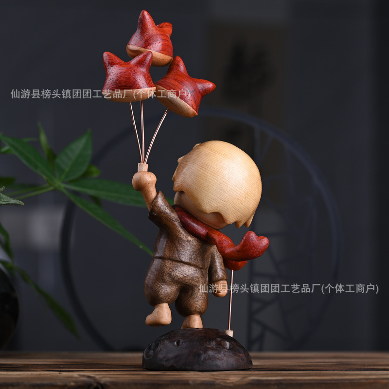 榉木玫瑰丸子治愈系木质拼木卡通可爱玩偶家居创意桌面摆件批发|undefined