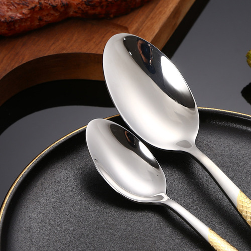 Stainless steel tableware creative star diamond restaurant hotel steak knife and fork coffee spoon cross-border Amazon gift