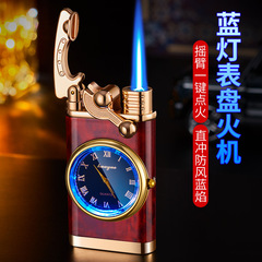 Shake Arm Blue Flame Watch Air Igniter Metal Watch Direct Ignition Windproof Lighter Wholesale Distribution Cross-border