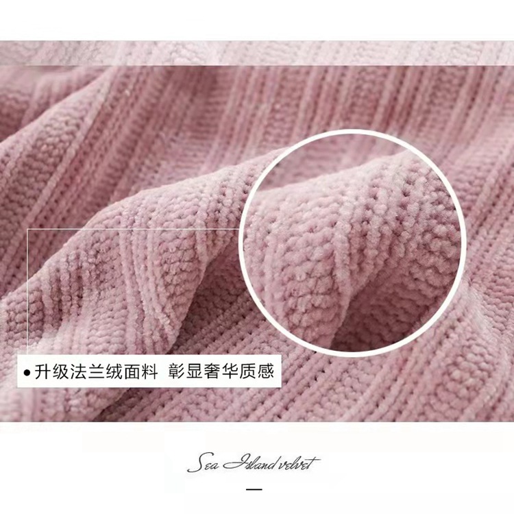 现货提花3*3坑条雪尼尔秋冬保暖家居服拖鞋面料雪尼尔