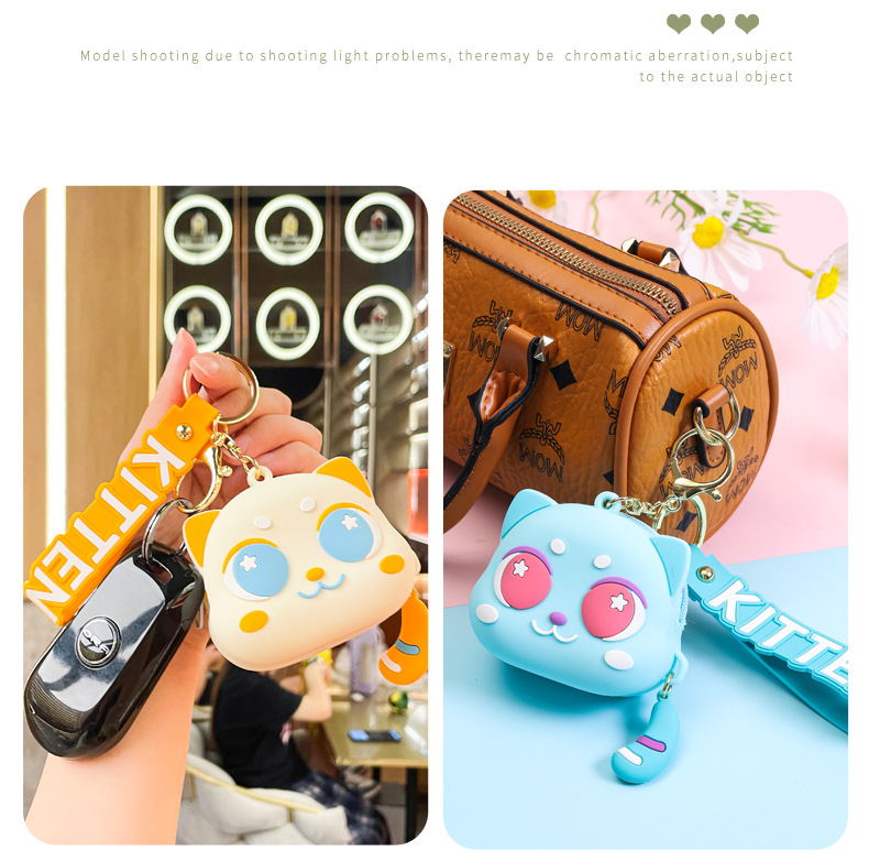 Letter, Cat Pattern Women'S Gender 1 Piece Simple Style Letter Cat Pvc Metal Plating Women's Keychain