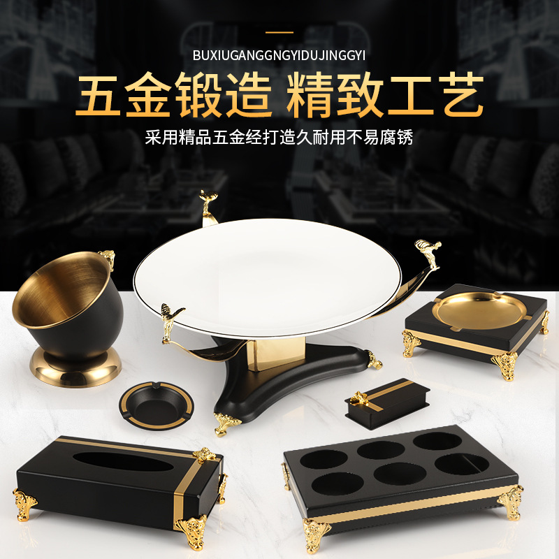KTV decoración de la Mesa suministros conjunto completo decoración de escritorio traje de lujo de gama alta Club bar plato de fruta estante Cenicero estante de trigo