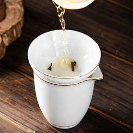 羊脂玉陶瓷茶漏功夫茶具配件白瓷茶滤泡茶过滤器茶隔滤网超细滤网