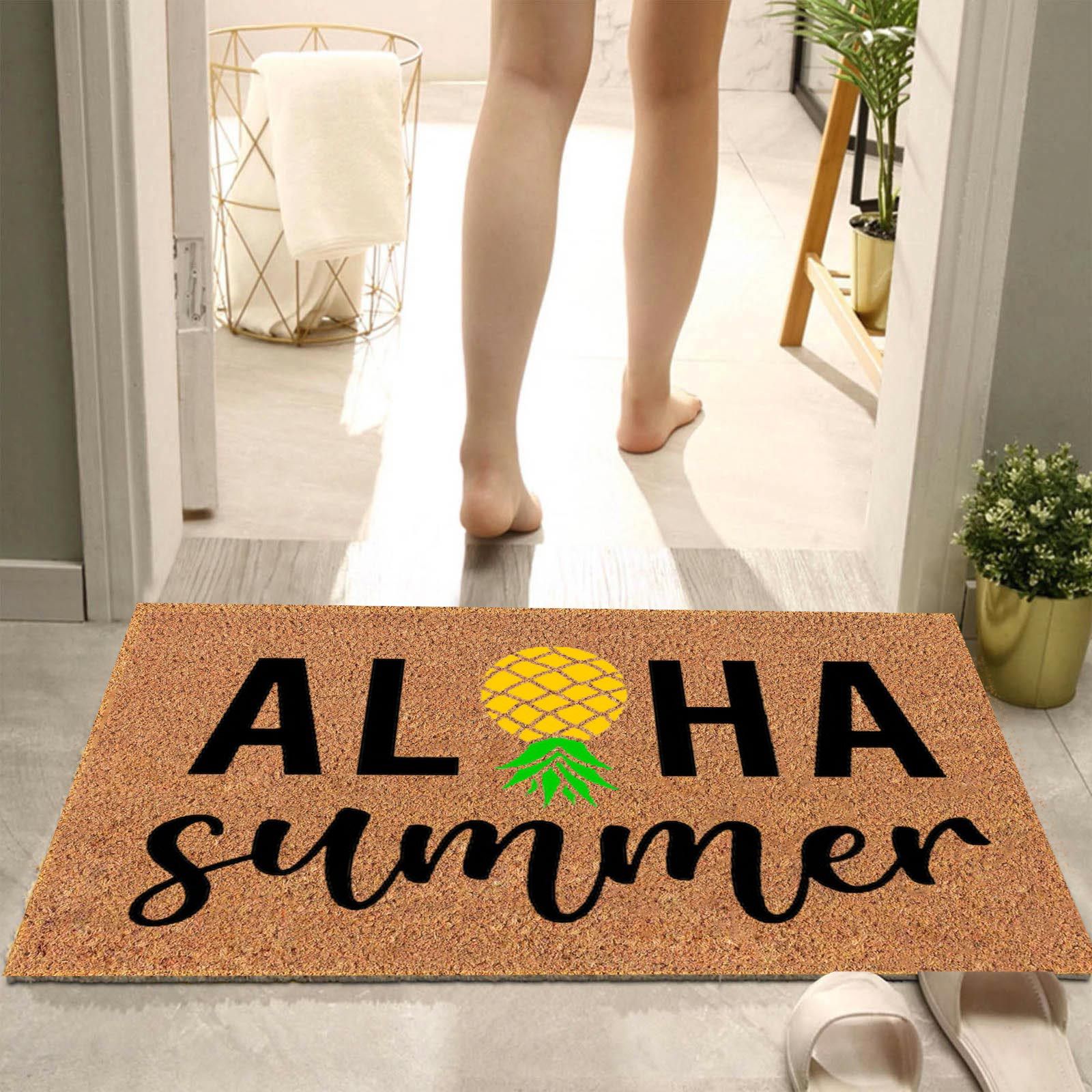 Großer Teppich mit Ananas-Element, rutschfeste Fußmatte für den Eingangsbereich, wasserabsorbierende Matte für Badezimmer und Küche_voghion.com