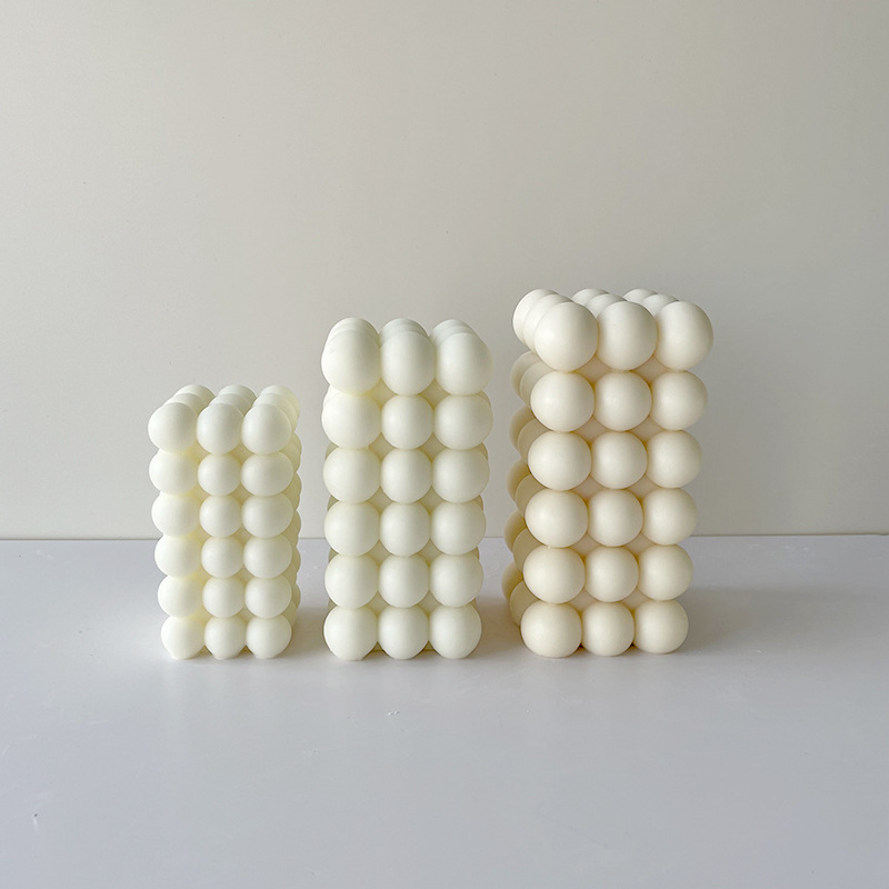 Jiahuimei Cubo de silicona de seis capas molde de vela DIY yeso hecho a mano jabón frío burbuja bola cubo molde de silicona