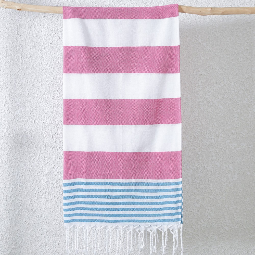 Toalla turca de algodón teñido en hilo, manta de playa de secado rápido con rayas