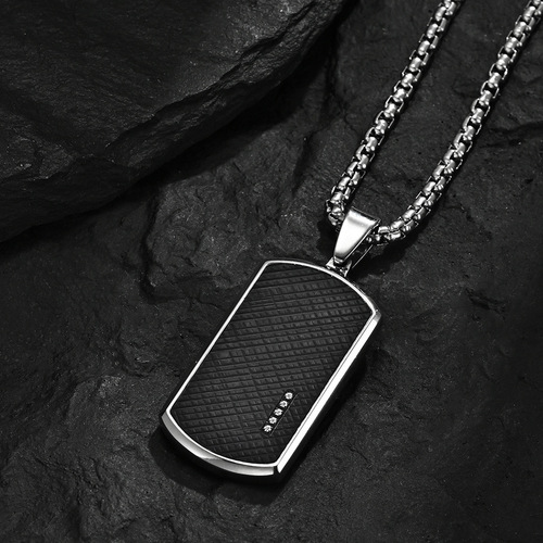 New men's all-match trendy accessories Men's accessories personalized niche titanium steel pendants Stainless steel couple necklaces