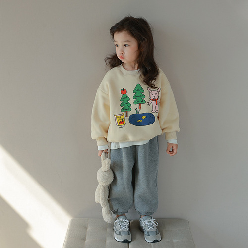 Girls' sweatshirts, children's clothing, children's thin autumn tops, little girls' fashionable and stylish  new spring and autumn jackets