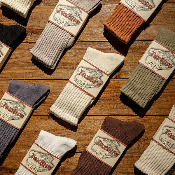 Ameikaji socks men's and women's thick thread mid-calf solid color cotton socks autumn and winter American retro thick needle long pile socks