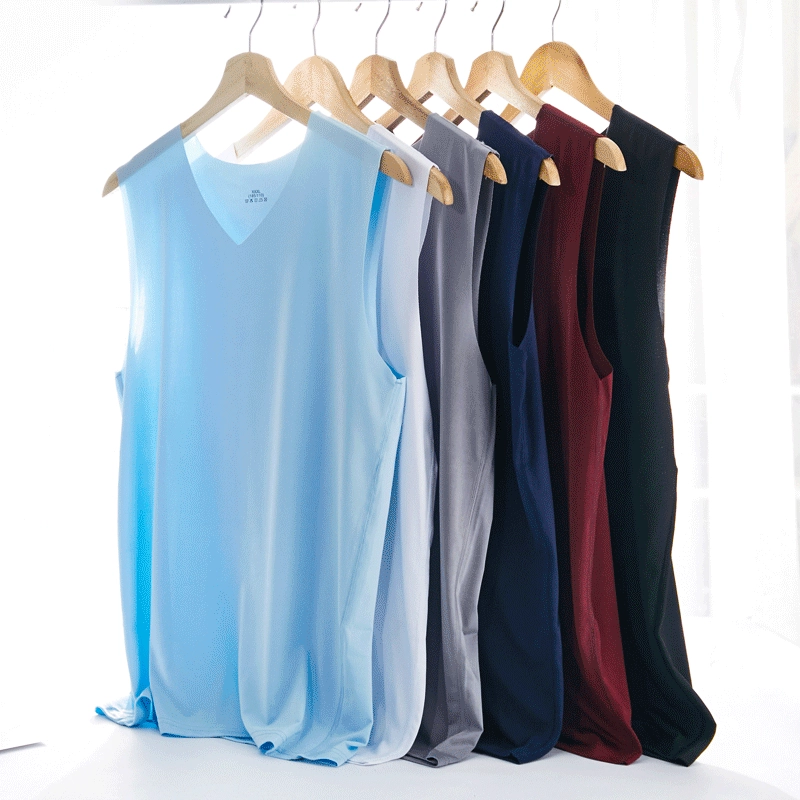 Летний бесшовный мужской жилет Ice Silk, Быстросохнущий Спортивный с отложным воротником, низом, белая тонкая Свободная Толстовка