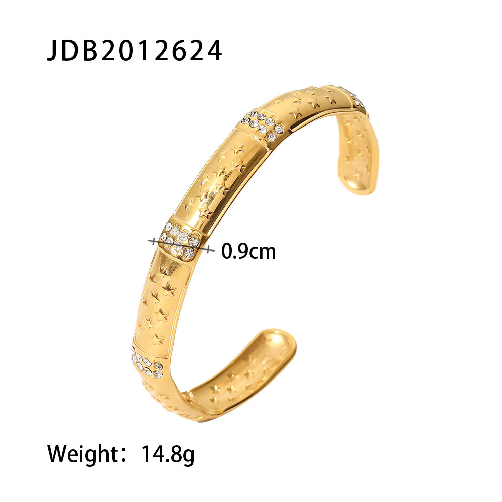Fashion Star Stainless Steel Bracelets Gold Plated Zircon Stainless Steel Bracelets