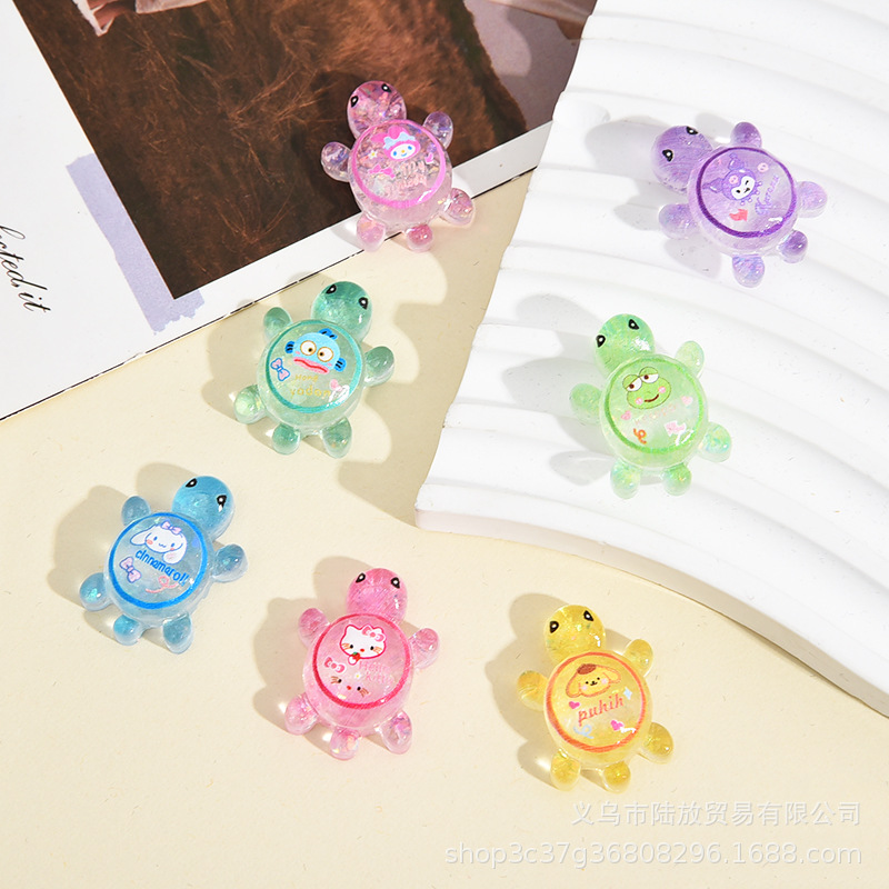 Mini decoración de tortuga, tortuga, cara a cara, campeón de tortuga luminoso, la misma artesanía de resina, regalo de moda