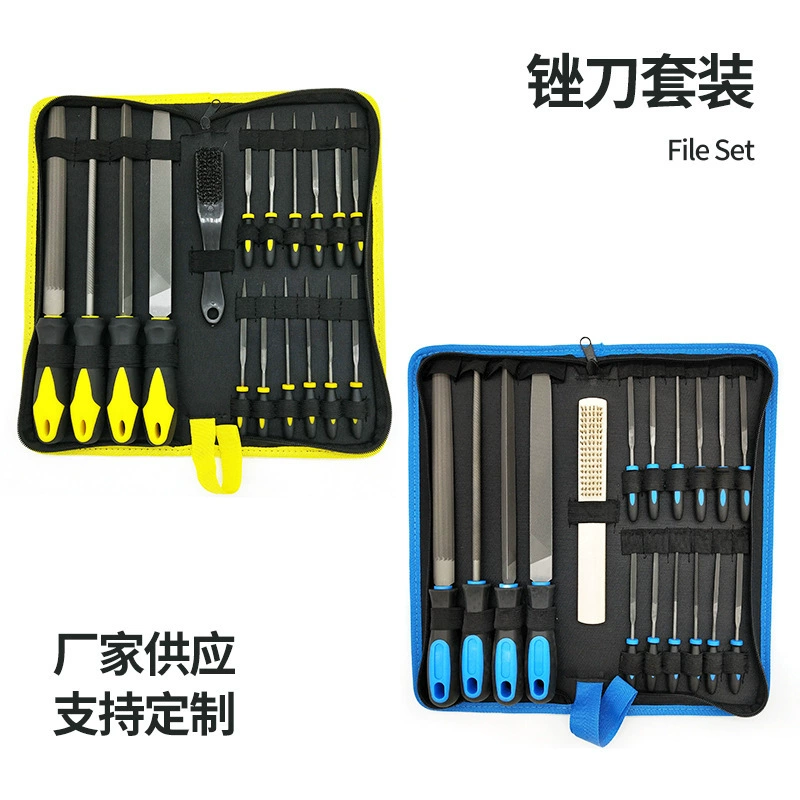 Комбинированный металлический шлифовальный плоский треугольный полукруглый квадратный напильник, набор стальных напильников, набор инструментов, ящик для инструментов, полный набор