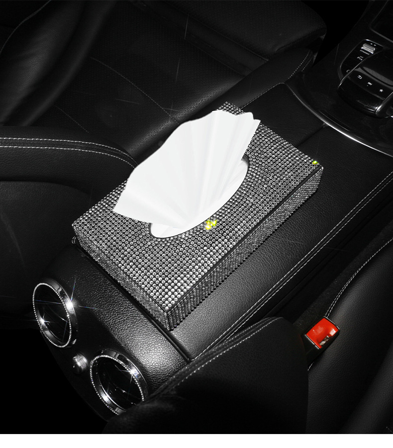 Creative Car Sun Visor Tissue Holder, Leather Dashboard Hanging Tissue Box, Car Armrest Tissue Box