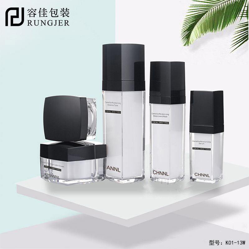 四方形亚克力瓶 现货喷雾化妆品套装瓶包材 经典方形粉底液膏霜瓶