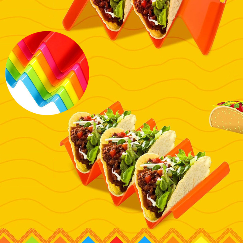 アマゾン爆発プラスチック多色波形タコクレープ棚トレーメキシコケーキ棚taco holder|undefined