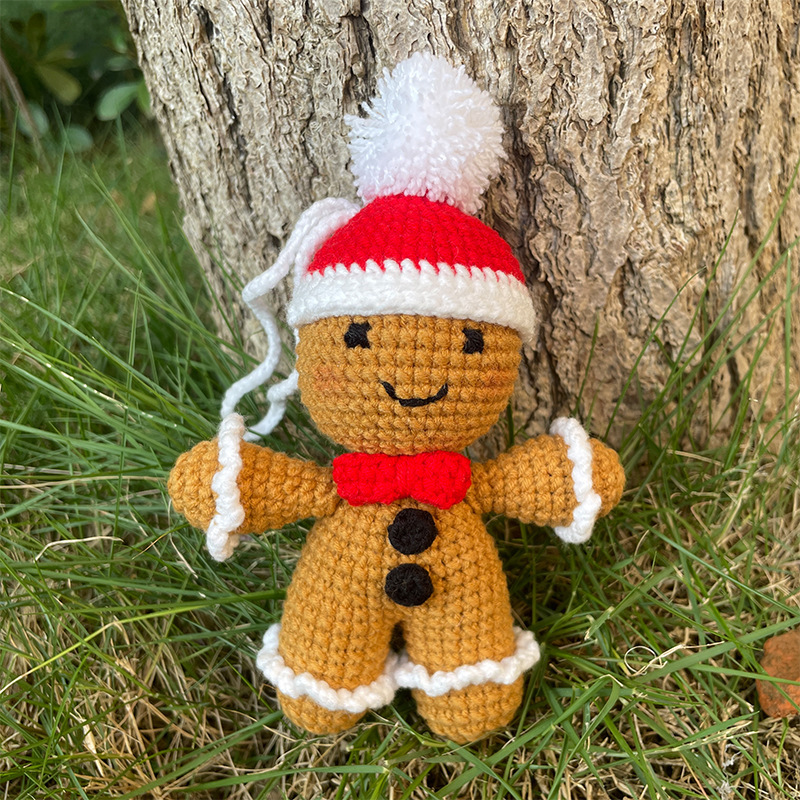 Navidad transfronteriza energía positiva papa tomate expresión divertida hilo de lana hecho a mano ganchillo pepino verduras adornos de frutas