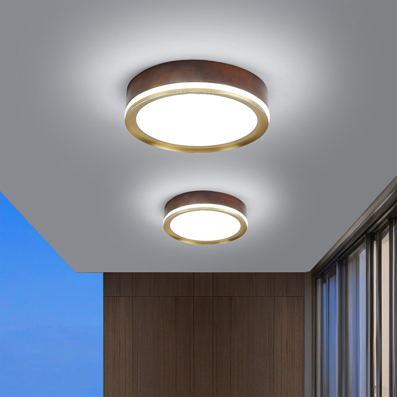 Luz de techo de la sala de estar nueva protección de ojos china comedor dormitorio ultra delgada madera sólida de nuez negra 2026 nueva lámpara de estudio 667L