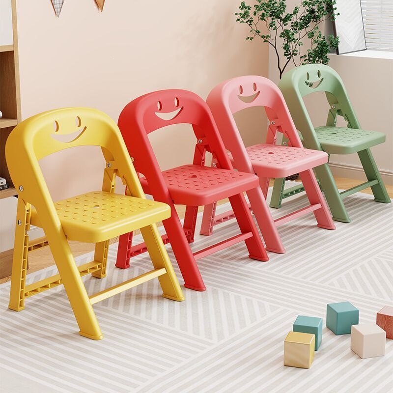 Home folding backrest chair, plastic chair, adult bench, household children's non-slip thickened small chair, chair Home folding backrest chair, plastic chair, adult bench, household children's non-slip thickened small chair, chair