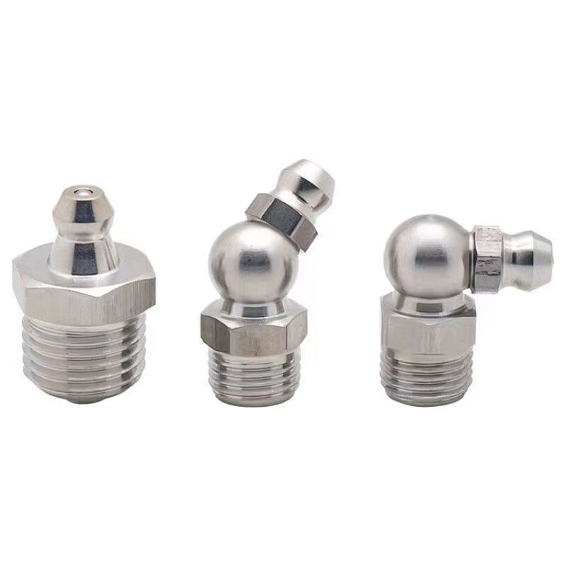 Codo recto americano 1/4-28 hierro niquelado de acero al carbono boquilla recta de acero inoxidable Boquilla de grasa de comercio exterior transfronterizo