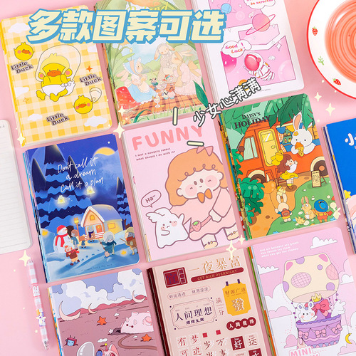 High-looking 32K soft copy wholesale cartoon cute A5 line notebook primary school students homework diary notepad