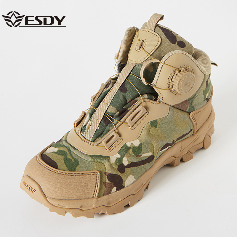 Esdy Camouflage Hiking Shoes Men's Mid-Cut Hiking Boots Outdoor Hiking Non-Slip Wear-Resistant Hiking Shoes Sports Cross-Country Shoes
