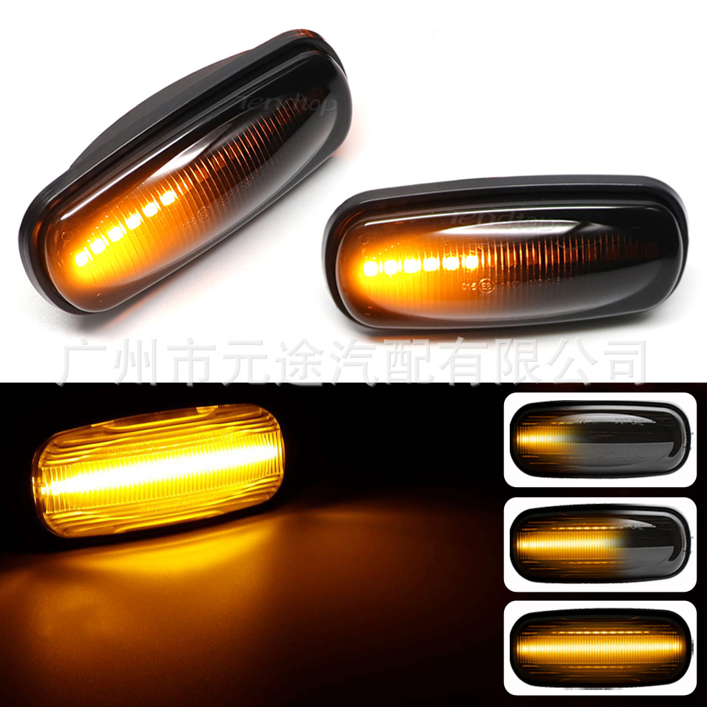 Suitable for Land Rover Defender/Discovery/Freelander Car Fender Side Emblem Turn Signal Dynamic Sequential Side Light