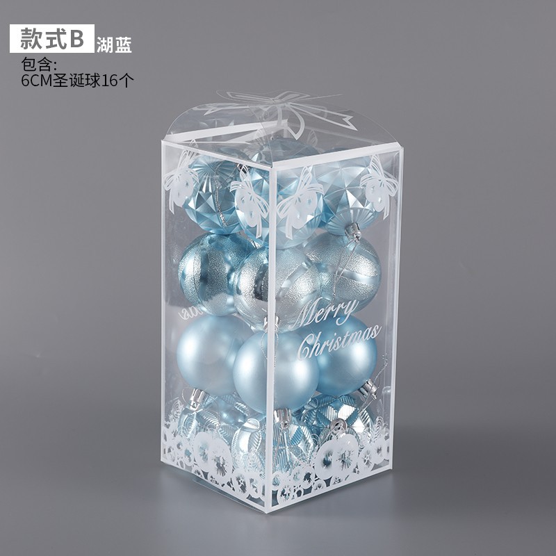 Caja de regalo de la bola de luz galvanoplastia de Navidad árbol de Navidad colgante Bola de polvo bola mate decoración de techo de Navidad