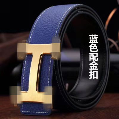 潮流扣腰带皮带简约平滑牛皮时尚跨境男士批发商务带工年轻腰带年|undefined