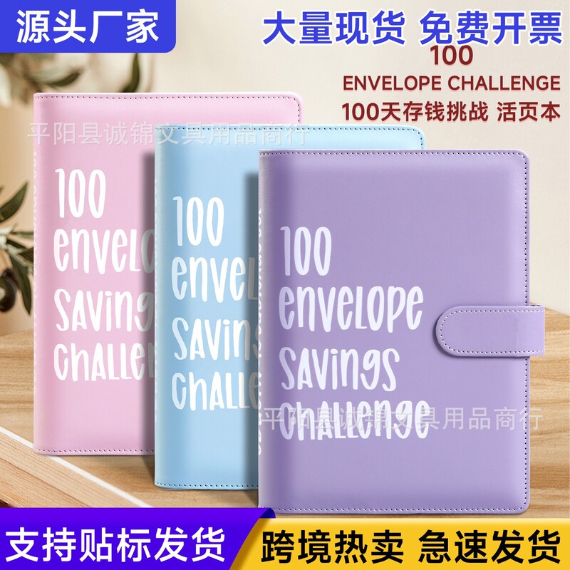 100 Envelope Challenge 100-Day Money-Saving Challenge Loose-Leaf Cash Envelope Budget Savings Book