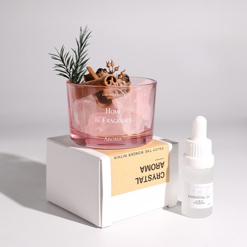 Diffusing stone aromatherapy fireless aromatherapy essential oil home bedroom fragrance crystal stone ornaments niche high-end dried flower souvenirs