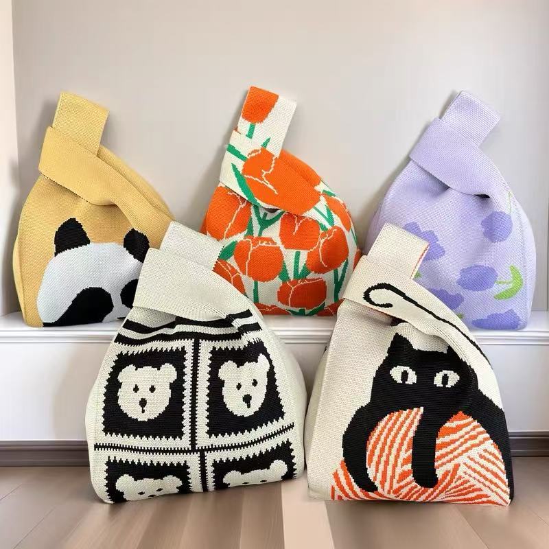 Handbag Souvenir Handbag Fashionable Outing Knitted Small Bag Baby 100-Day Banquet Knitted Handbag