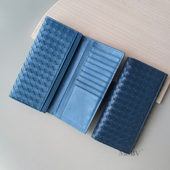 MCBV羊皮手編みロングマネキン本革スーツクリップ大容量現金財布編みマルチキャリッジバッグ