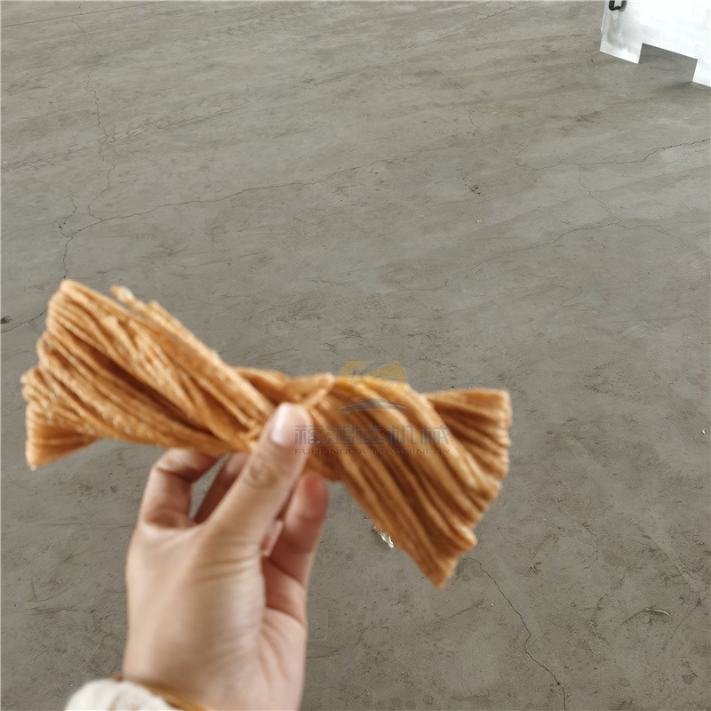 程序成型蝶形馓子油炸流水线 电加热金丝馓子油炸机 炸的很透