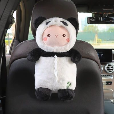 armrest box rear row | Car tissue box/set - cute-panda-hanging-tissue-box