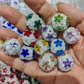 个性陶泥碎石水晶五角星星珠 DIY手工串珠散珠串笔手机链饰品配件