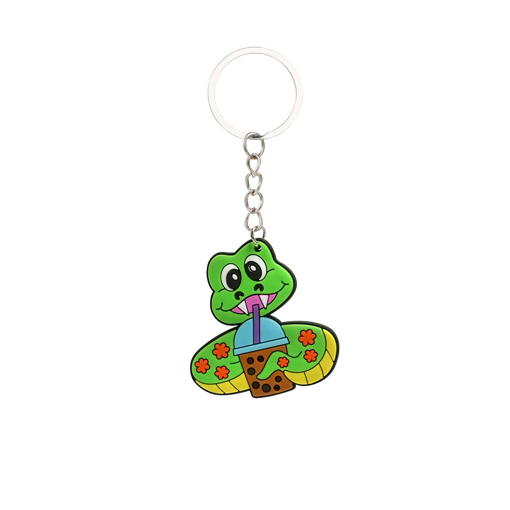 Cute Snake PVC Material Unisex Bag Pendant Keychain display picture 2