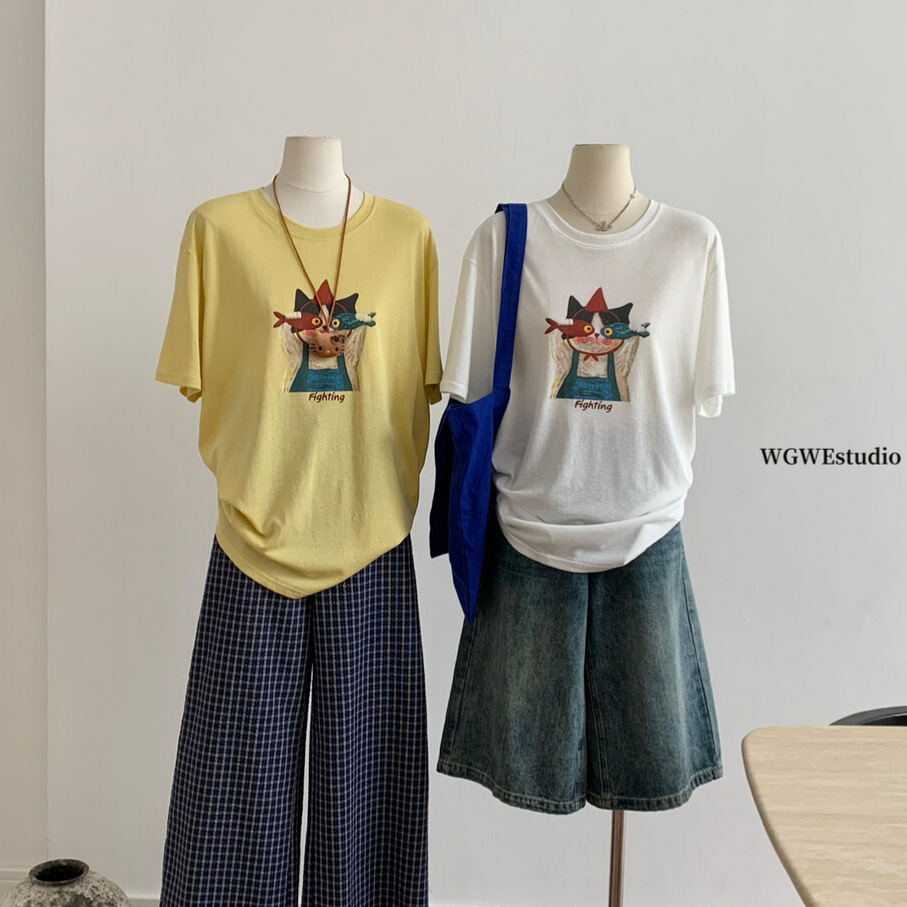 Summer retro cartoon short sleeve T-shirt
