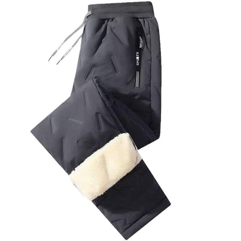 Pantalones de algodón para hombre, invierno 2024, nuevo estilo, pantalones acolchados con forro polar, lana de cordero gruesa, cortavientos, impermeables, pantalones largos cálidos.