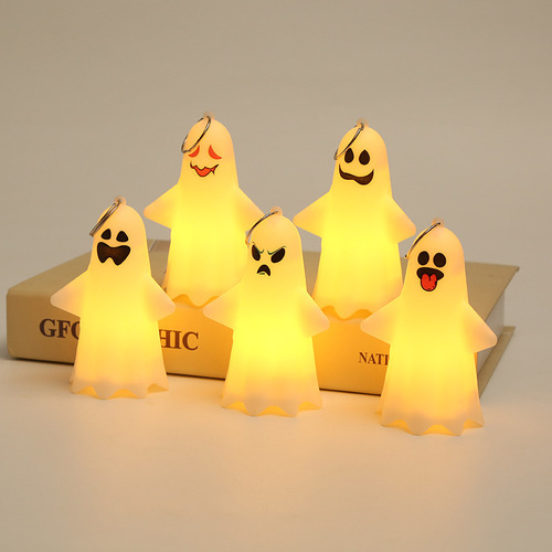 Halloween decoration ornaments ghost pendant portable small ghost night light trick-or-treater Halloween party props