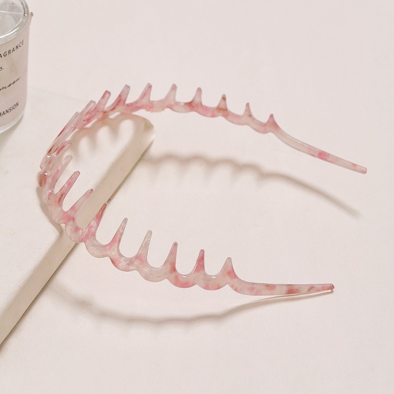 2023 nueva diadema de acetato para mujer artefacto de rotura de cabello dentado antideslizante presionando horquilla ducha de mujer diadema