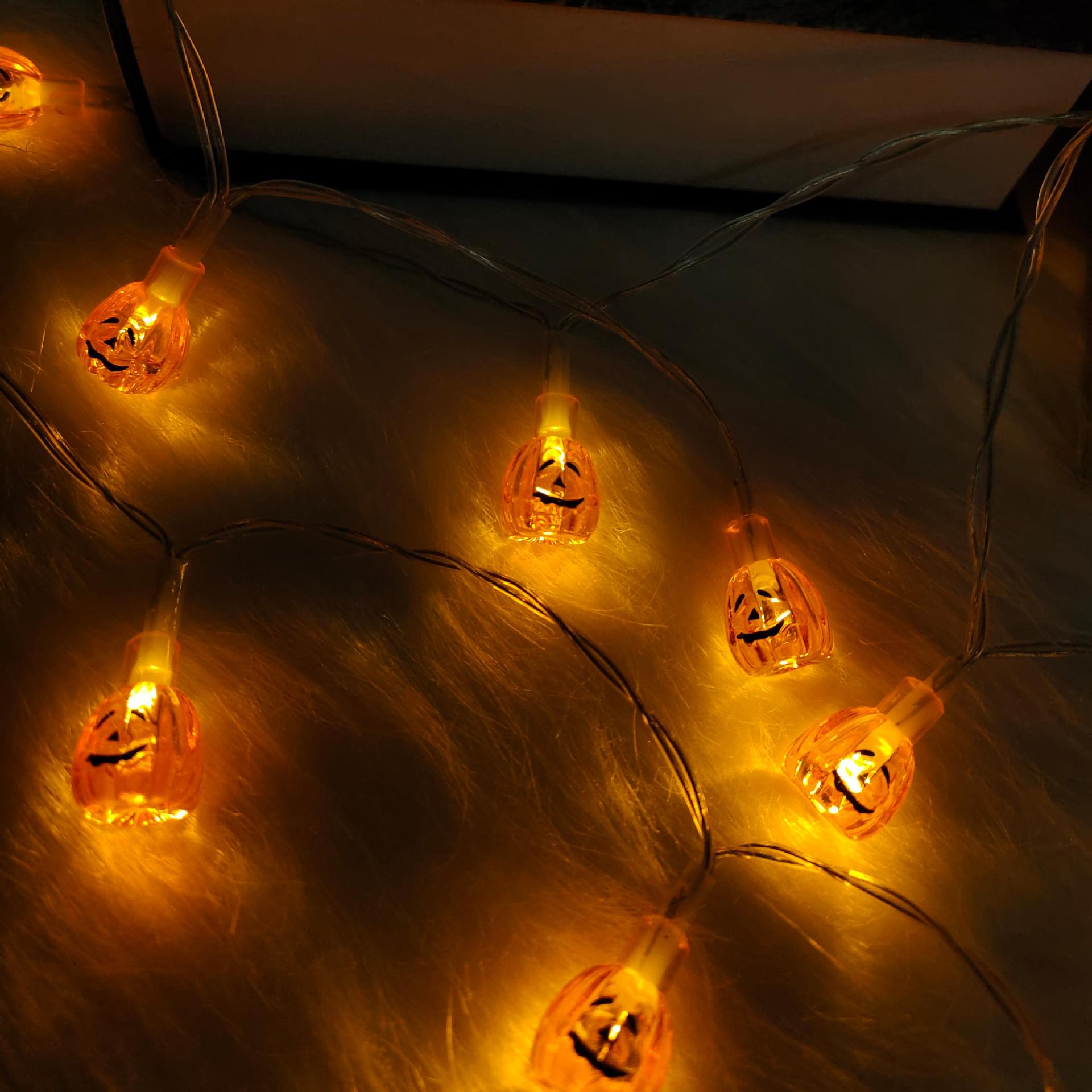 Luz decorativa de Halloween led fantasma telaraña colgante esqueleto calabaza bruja atmósfera lámpara cadena de escenas decoración