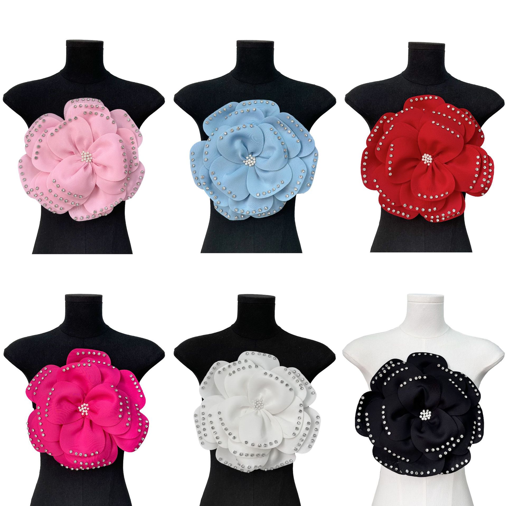 Nueva capa de aire estereoscópica perlas de clavos multicapa de alta calidad ropa de flores grandes vestidos tocado joyas de pecho brocas para el pelo